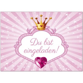 16 Kids Birthday Party Invitations – Princess Pink – For Kids, Girls, Party birthday invitations Set