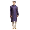Sojanya (Since 1958, Jacquard Silk Kurta para hombre, azul y
