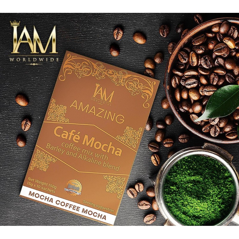 IAM WORLDWIDE AMAZING CAFE LATTE WITH BARLEY & ALKALINE (CAFE