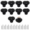 SWZHAI 10 Pcs Black Ceramic Cabinet Knobs, Heart Shaped Drawer