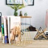 Jinlaili Newspaper Rack Metal Magazine Stand Gold, 9 Slots Triangle
