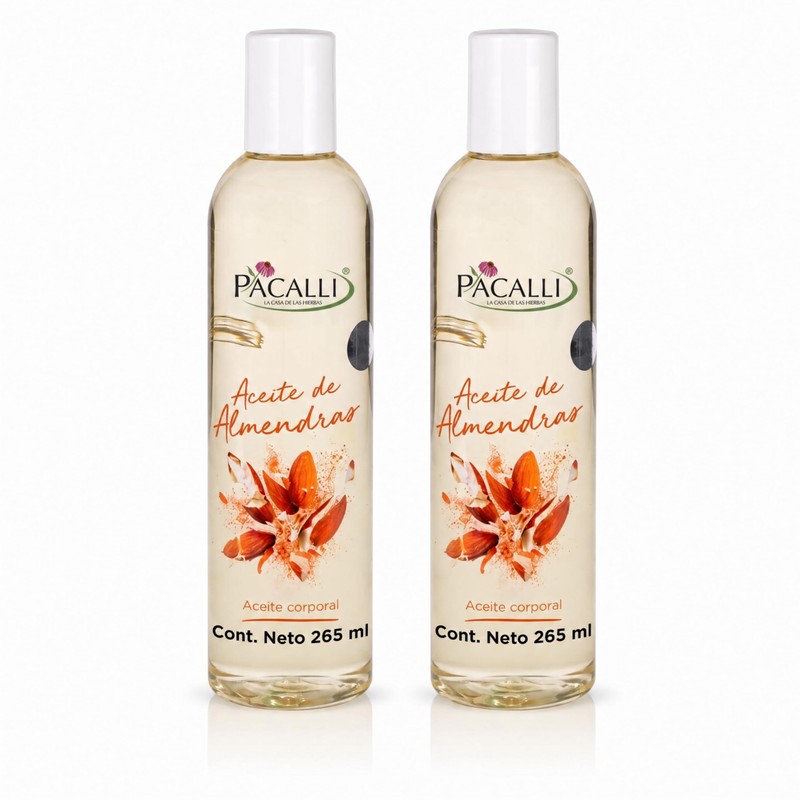 PACALLI Aceite de Almendras Puro 2x265ml - Piel y Cabello