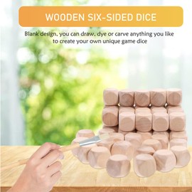 XoeLLe Pack of 50 Wooden Dice Blank Dice Play Cube Blank Dice Blank Dice Wooden Cube Craft Cube Wooden Cube Blank 20 mm DIY for DIY Arts & Crafts Board Games