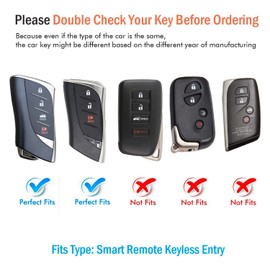 Bqepe for Lexus Key Fob Cover Keychain Fit for Lexus 2018-2022 UX200 LS500 LS500H LC500 LC500h ES300h ES350 Smart Key Shell Case (Ivory White)