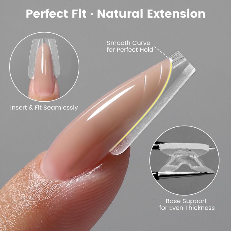Nymora Sandwich Dual Nail Form - 240Pcs Transparent Top &