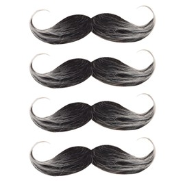 CWPFVQA Pack of 4 Artificial Beard, Black Moustache, Stick-on Fake Beard, Fake Beard for Men, 80s Retro Beard, Suitable for Cosplay, Makeup