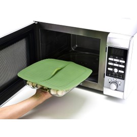 Charles Viancin - Banana Leaf Silicone Lid for Food Storage and Cooking - 10''x10''/25x25cm - Airtight Seal on Any Smooth Rim Surface - BPA-Free - Oven, Microwave, Freezer, Stovetop and Dishwasher Safe