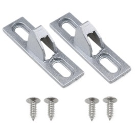Meuey Lyot Sliding Door Keeper Sliding Glass Lock Sliding Door Hardware Sliding Door Lock Latch Sliding Door Latch Replacement with Mounting Screw for Various Sliding Patio Door (Silver) 2pcs