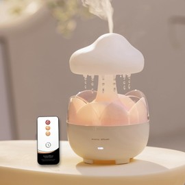 DEALFUN Raindrop Portable Humidifier,Cloud Essential Oil Diffuser,230ml Capacity,Remote Control,with Night Light and Waterless Auto Shut-Off,for Office Room Bedroom Livingroom