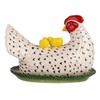 Creative Co-Op Stoneware Vintage Reproduction Hen Shaped Butter Dish, Multicolor
