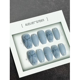 Cross emboss handmade handmade nail tips - short stiletto / 십자가엠보 핸드메이드 수제네일팁 - 숏 스틸레토
