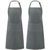Syntus 2 Pack Adjustable Bib Apron Waterdrop Resistant with 2