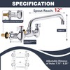 GIMILI Commercial Sink Faucet with 12” Swivel Spout Polish Chrome
