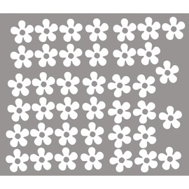 40 x Vinyl Flower Stickers Car Bike Helmet Girls Laptop Decorative