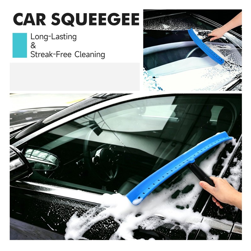 FOSHIO Window Squeegee with 18-Inch Large TPU Blade, All-Purpose Shower