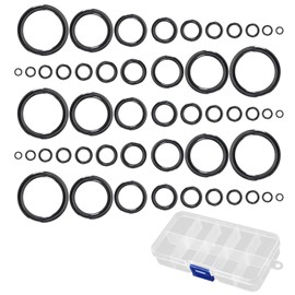 JINXIAN Pack of 50 Fishing Rod Ceramic Guide Rings 10 Sizes 3.8 mm - 29.8 mm Black Rod Rings Fishing Rod Eye Accessories with 1 Piece Transparent Box for Fishing Enthusiasts