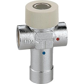 Caleffi Adjustable Thermostatic Mixing Valve 1/2 Inch 30 - 48 °C Brass Body Chrome Plated 520430