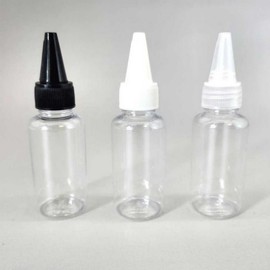 Clear Round 30ml Dispensing Bottle with Pointed Cap Travel Dispenser Bottle 8ea
