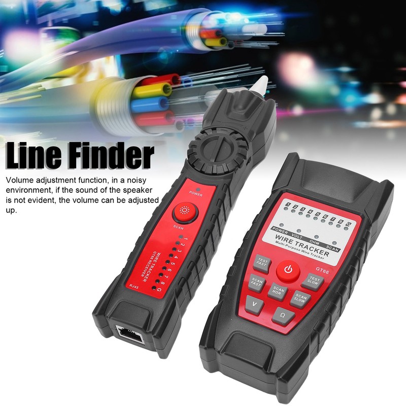 GT66 RJ11/RJ45 Multifunctional Cable Tester Line Finder Net Cable Detector