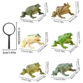 KxrTpx 7 pcs frog, frogs, frog toys, plastic frogs, animals toys for kids, animal figures, mini beasts for kids, for Kids' Educational Play, Party Favors & Crafts