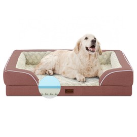 Casa Paw Orthopedic XL Dog Bed for Extra Large Dogs, Waterproof Memory Foam Dog Beds with Sides, Non-Slip Bottom and Egg-Crate Foam Big Dog Couch Bed with Removable Washable Cover(X-Large,Pink)