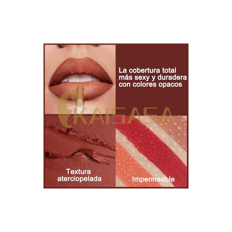 Set de 12 Labiales Líquidos – Lápiz Labial Líquido de
