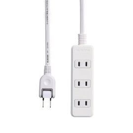ELECOM T-S02-2430WH Power Tap, Easy Wiring, 180° Swing Plug, 4 Outlets, 9.8 ft (3 m), White
