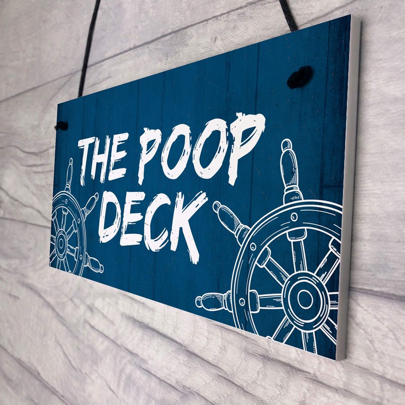RED OCEAN Funny Nautical Theme Sign For Bathroom Toilet Loo