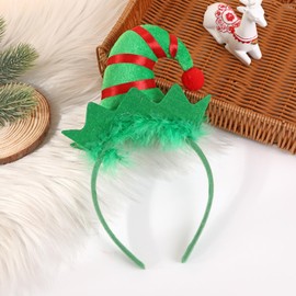 BORFUE 4pcs Elf Hat Headband Christmas Headbands Elves Party Hats Elf Fancy Dress Accessories for Santa Party Carnival Costume