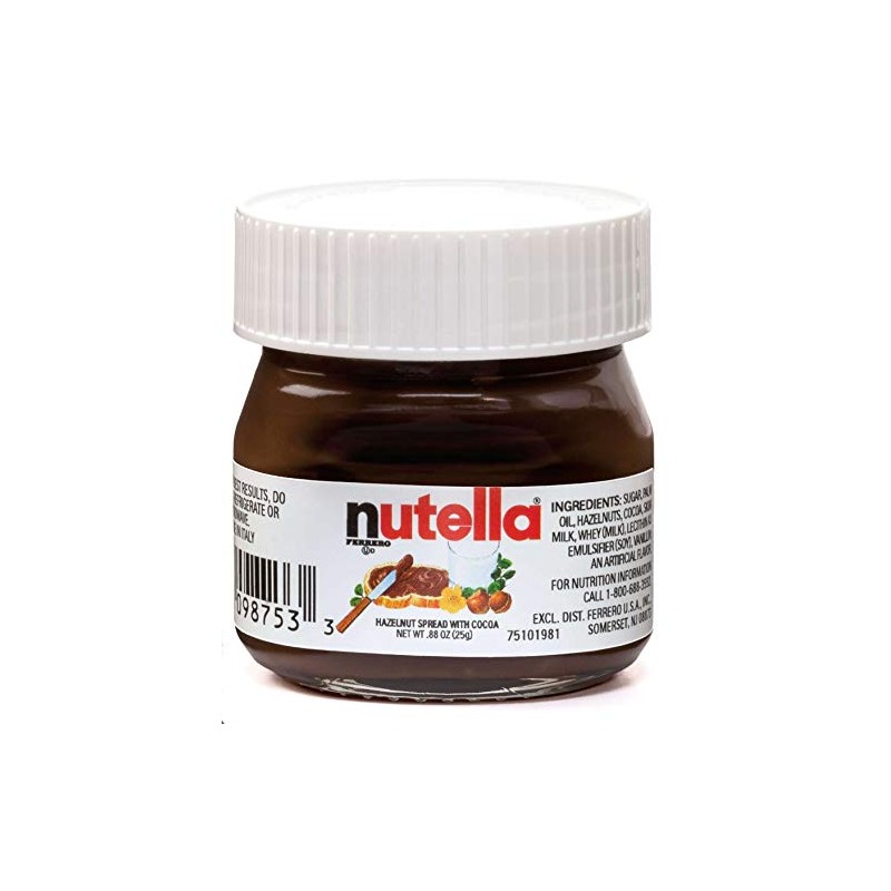 Nutella Hazelnut Spread with Cocoa Glass Jar, .88 Ounce --