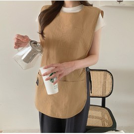 깨비다 방수 조끼 앞치마 롱 ver, 베이지, 1개 Kkaebida Waterproof Vest Apron Long Ver, Beige, 1 Piece