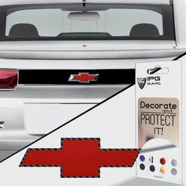 IPG Compatible with 2010-2013 Camaro LS LT RS SS Rear Emblem Overlay Decal Stickers - Emblem Stickers Set (Red Pearl with Black Outline)