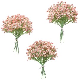 Floroom 18pcs Artificial Babys Breath Gypsophila Greenery Sprays, Real Touch Pink Fake Flowers for Wedding Bouquets Centerpieces Floral Arrangements and Decorations
