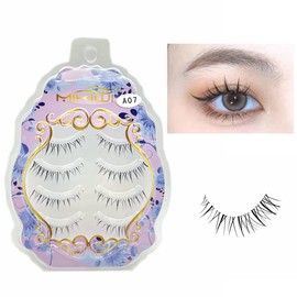 Mikiwi 4 Pairs Natural False Eyelashes Natural Transparent Eye Shapes (A07)