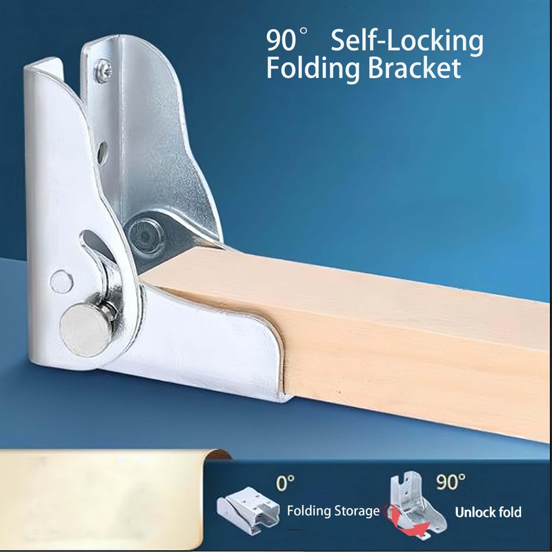 4Pack Folding Legs Support Bracket 90° Self Locking Hinge,Silver Foldable