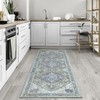 Bloom Rugs Washable Non-Slip 10 ft Runner - Green/Blue Traditional
