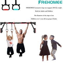 FREHOMEE Professional Gymnastic Rings,Both for Adults and Kids,Support 440lb,Home Fitness Equipment,Indoor and Outdoor Pull-up Bar for Stretching and Height Increase (Blue-2m)