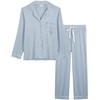 Joyaria Women's Long Soft Bamboo Pyjamas with Button Placket Long