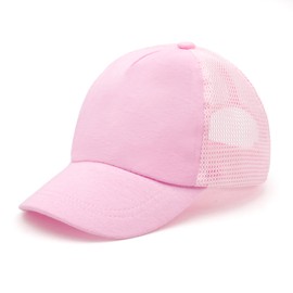 WATAME Summer Toddler Baseball Cap Adjustable Kids Trucker Hat Mesh Baseball Caps for Baby Boys Girls Sun Hat (CA/US, Age, 3 Years, 6 Years, Pink)