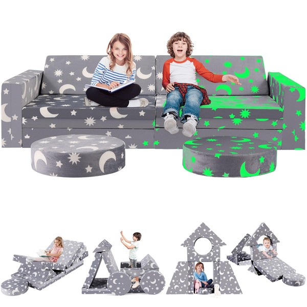 OSYKIU 12Pcs Modular Kids Sofa Play Couch,Toddler Couch Kids Sofa,