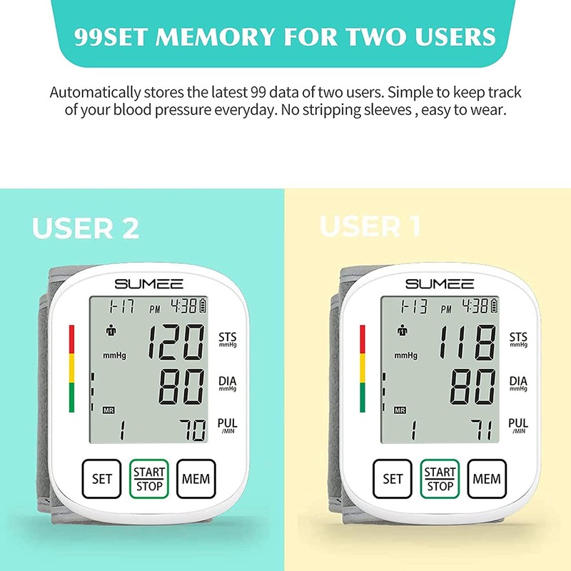 Wrist Blood Pressure Monitor,Accurate Automatic Digital BP Machine,with Irregular Heartbeat