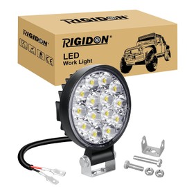 RIGIDON 1 x car round headlight, 3.2 inch mini 42 W spot spotlight, off-road lighting for SUV, ATV, tractor, truck 4 x 4, 6000 K white LED fog light, work light