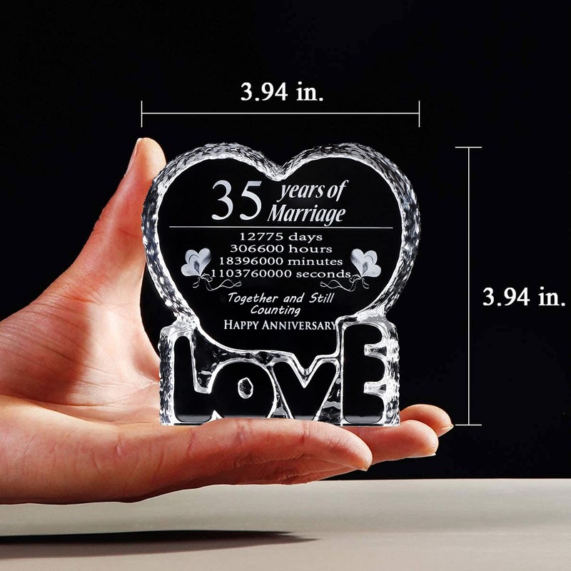 Romantic 35th Wedding Anniversary Gift, 35th Wedding Anniversary Gift, Crystal