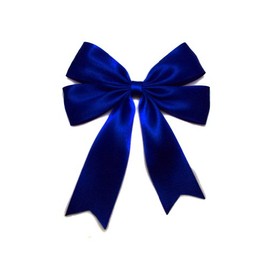 Super Shiny Ribbon Cheer Hair Bow Scrunchie (Sapphire Blue)