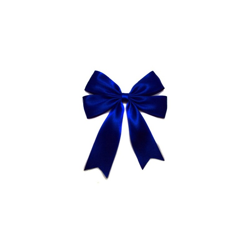 Super Shiny Ribbon Cheer Hair Bow Scrunchie (Sapphire Blue)