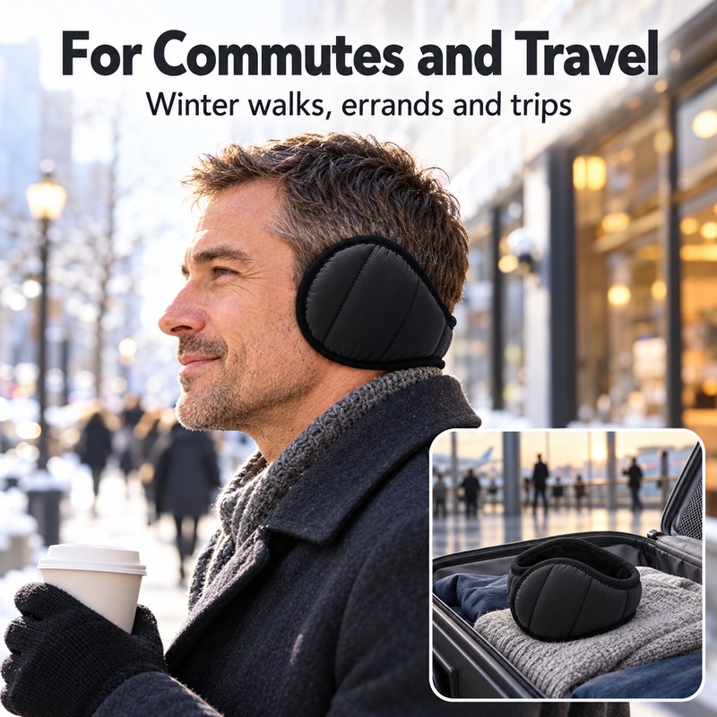 Foldable Ear Muffs for Winter – Soft Plush Windproof Ear