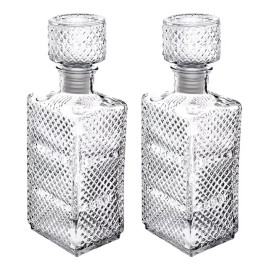 Vittori 2 Licoreras De Cristal Vintage Rectangular Vidrio 1 Litro