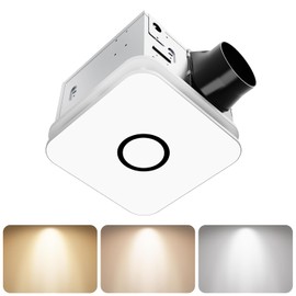 OFANKU 2-in-1 Bathroom Exhaust Fan with Light, 32W Quiet Vent Fan - 130 CFM & 1.5 Sones, 1200lm LED Light - 3000K/4000K/5000K Adjustable, Easy to Install, Bathroom Fans for Home, Bath, Hotel, Etc