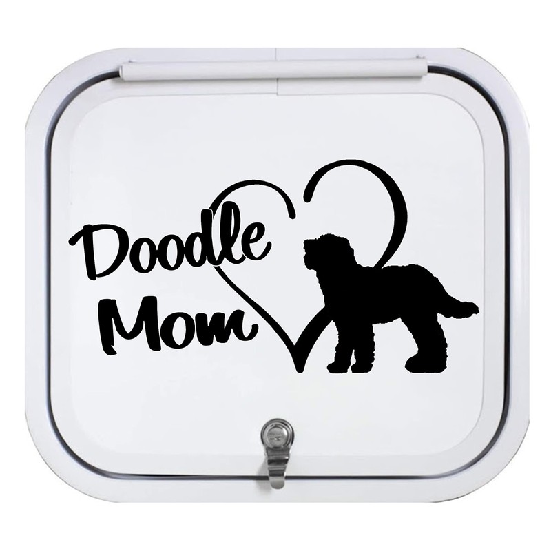 Doodle Mom Labradoodle Black Decal Sticker for Car Window 8.0