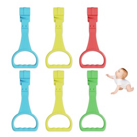 6 Pcs Baby Pull Up Rings,Colorful Baby Cot Hand Rings,Removable BabyTraining Hand Rings,Crib Pull up Ring,Bed Stand Up Ring,for Playpen,Strollers